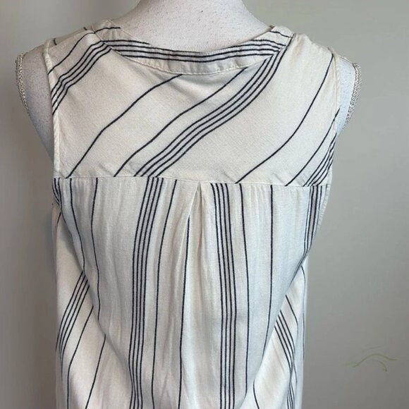 Thread & Supply (Anthropologie) Striped Shirt Dress V-Neck Pocket size M - Picture 6 of 9